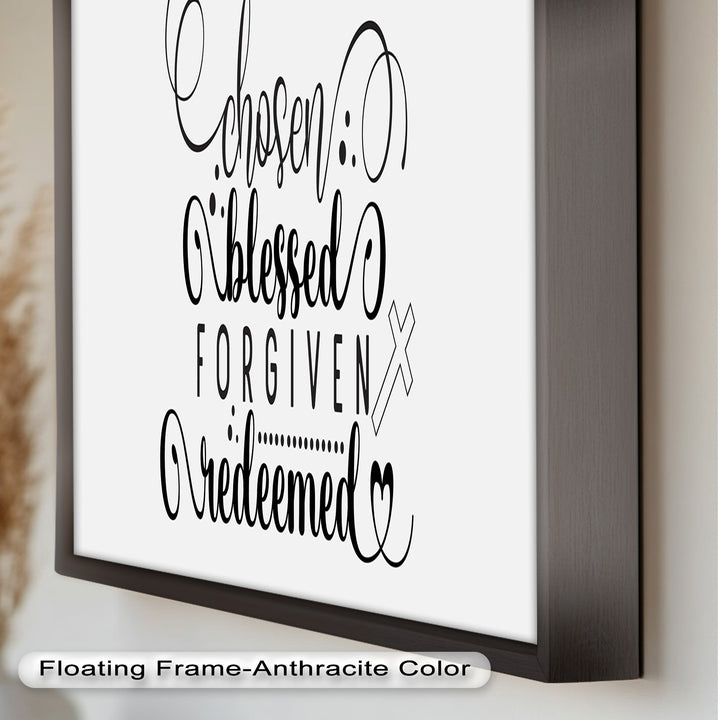 Chosen, Blessed, Forgiven, Redeemed – Bible Verse Oil Painting