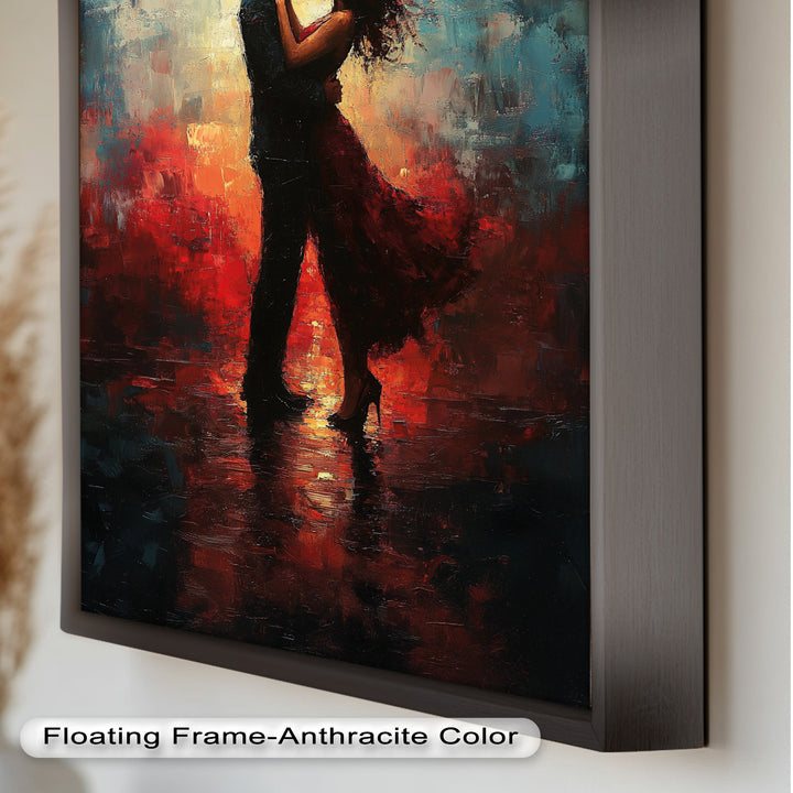 Eternal Flame – Embracing Couple at Sunset Love Oil Painting