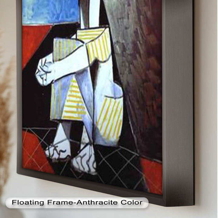 Seated in Reflection – Picasso Style Abstract Oil Painting