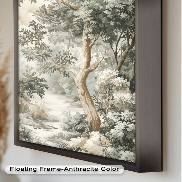 Nature Wall Art - Sepia Forest Landscape Oil Painting