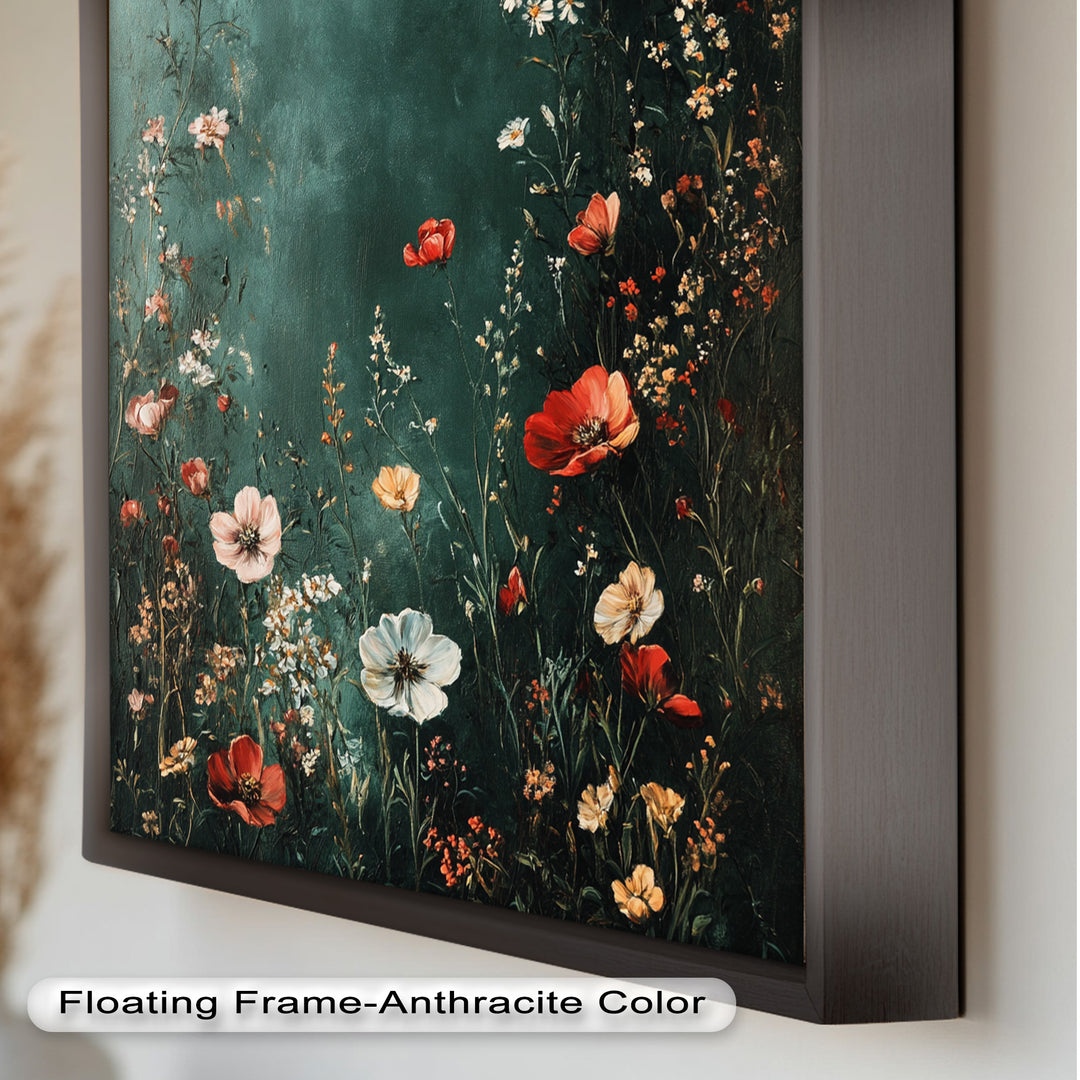 Wild Bloom Serenity – Vintage Blumenölgemälde