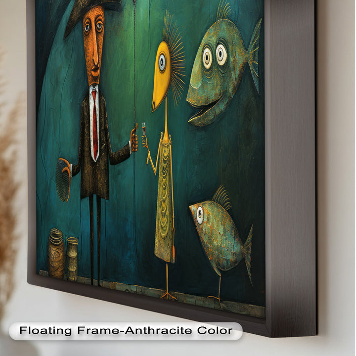 Underwater Toast – Whimsical Surrealist Picasso Oil Painting