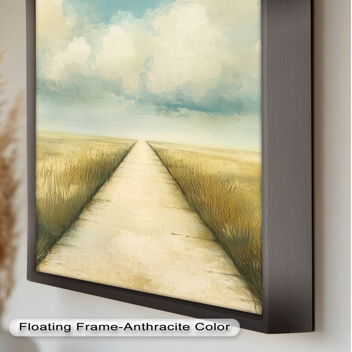 Minimal Nature Wall Art – Road Landscape Oil Painting
