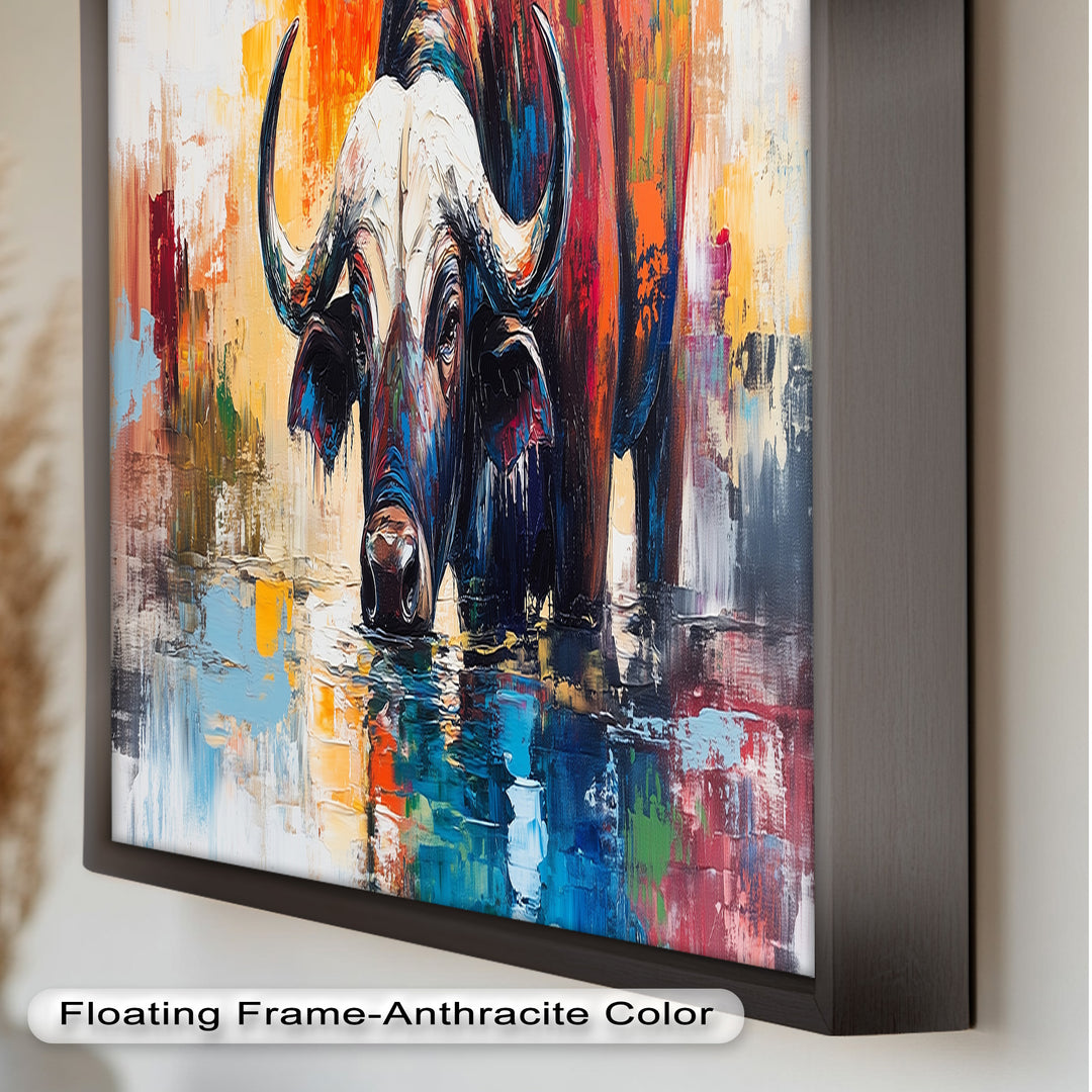 Water Buffalo at River’s Edge – Oil Painting