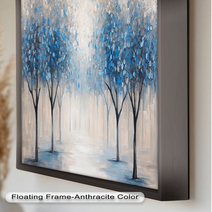 Blue Blossom Trees Wall Art – Floral Oil Painting