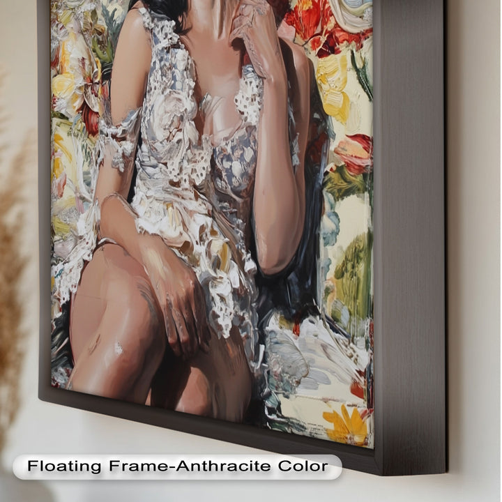 Reverie in Bloom – Zeitgenössische romantische figurative Ölmalerei
