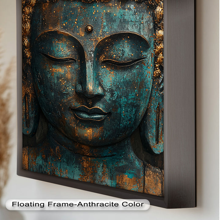 Turquoise Buddha Wall Art – Religious Oil Painting
