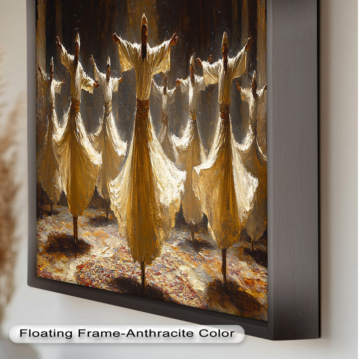 Whirling Dervishes Wall Art – Framed Oil Painting