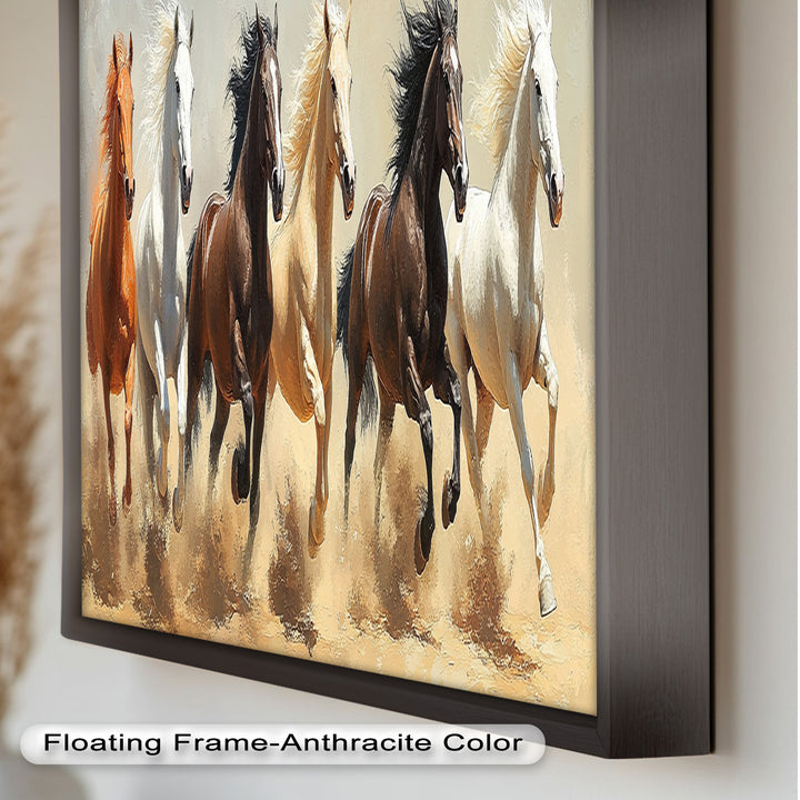Thundering Harmony – Multicolor Horses Oil Painting