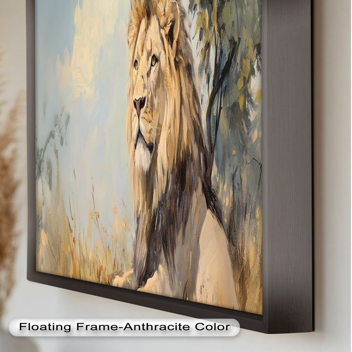 Lion Beneath African Sky - Animal Oil Painting