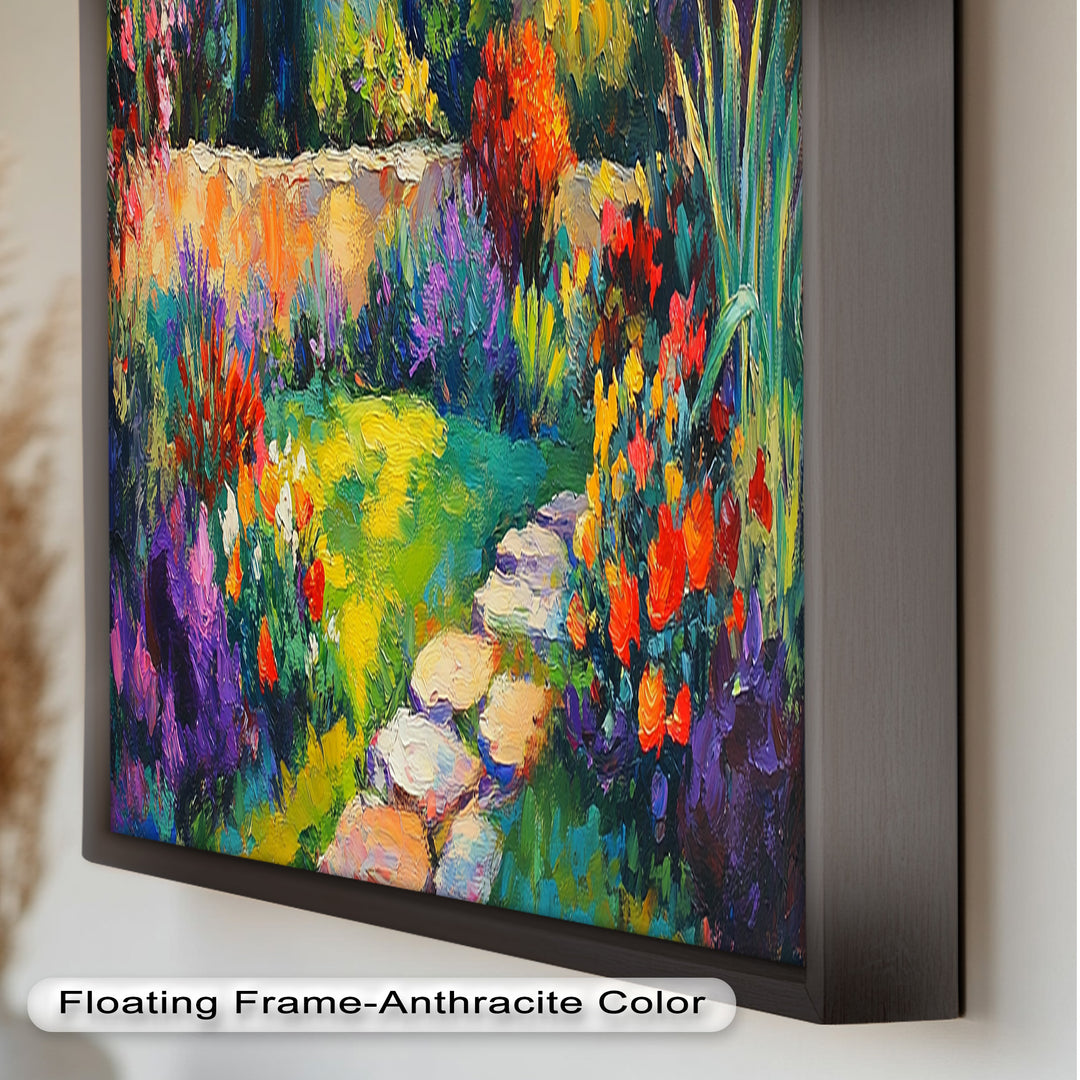 Sunlit Garden Path – Colorful Impressionist Oil Painting