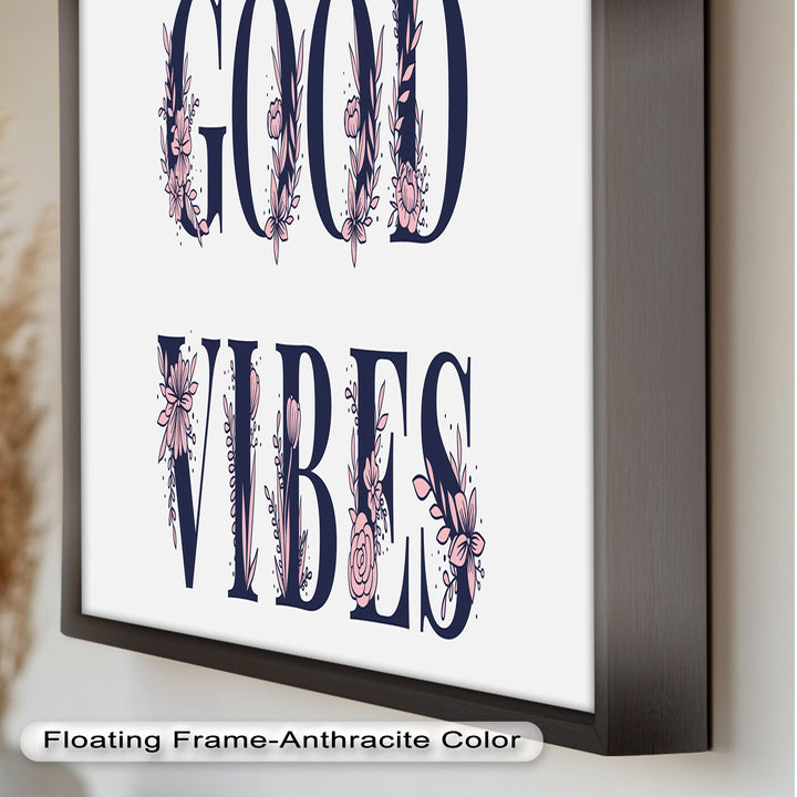 Gute Stimmung – Florale Typografie Ölgemälde