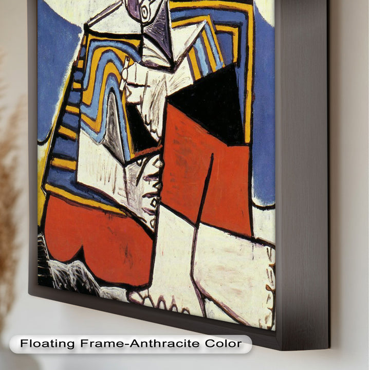 Abstract Man with Cap Wall Art – Cubist Oil Painting