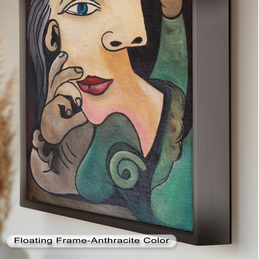 Quiet Bloom – Woman with Yellow Flower Picasso Oil Painting