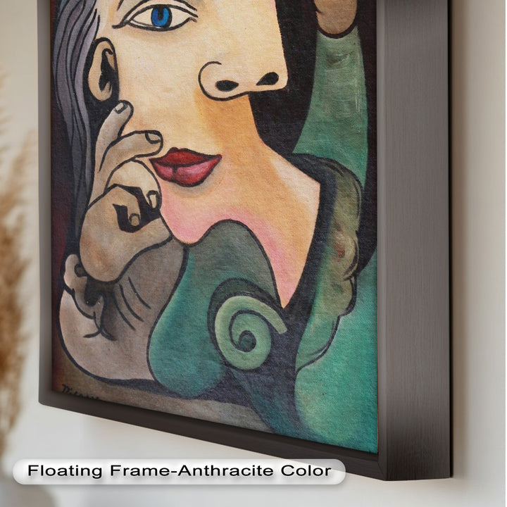 Quiet Bloom – Woman with Yellow Flower Picasso Oil Painting