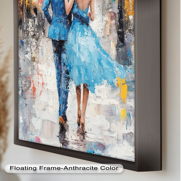Forever in the Rain – Romantic Couple Love Oil Painting