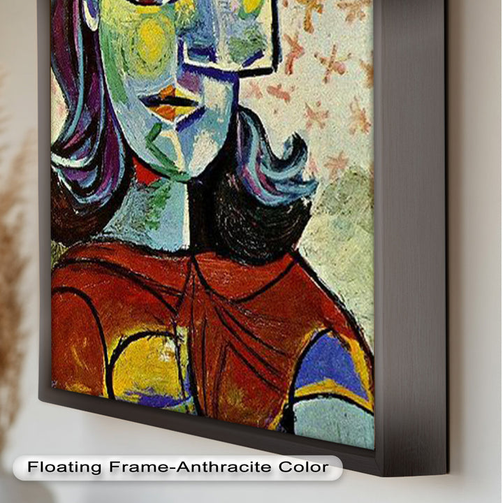 Colorful Portrait with Butterfly Accents - Picasso Oil Painting