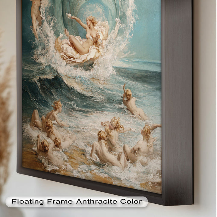 The Birth of Beauty – Mythic Seafoam and Cherubs Nude Oil Painting