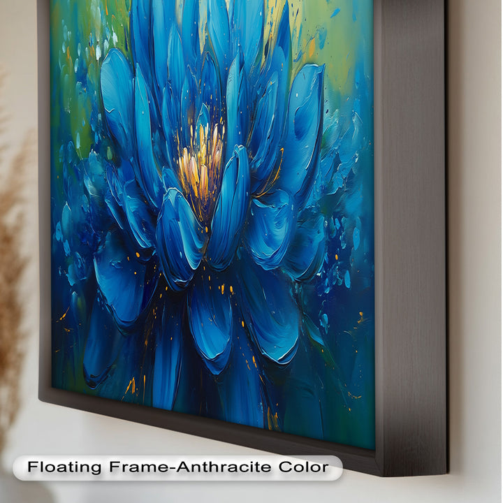 Golden-Centered Lotus in Bloom - Flower Oil Painting