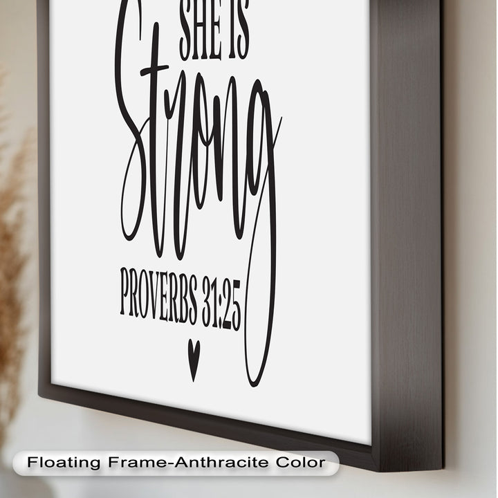 She Is Strong – Proverbs 31:25 Bible Verse Oil Painting