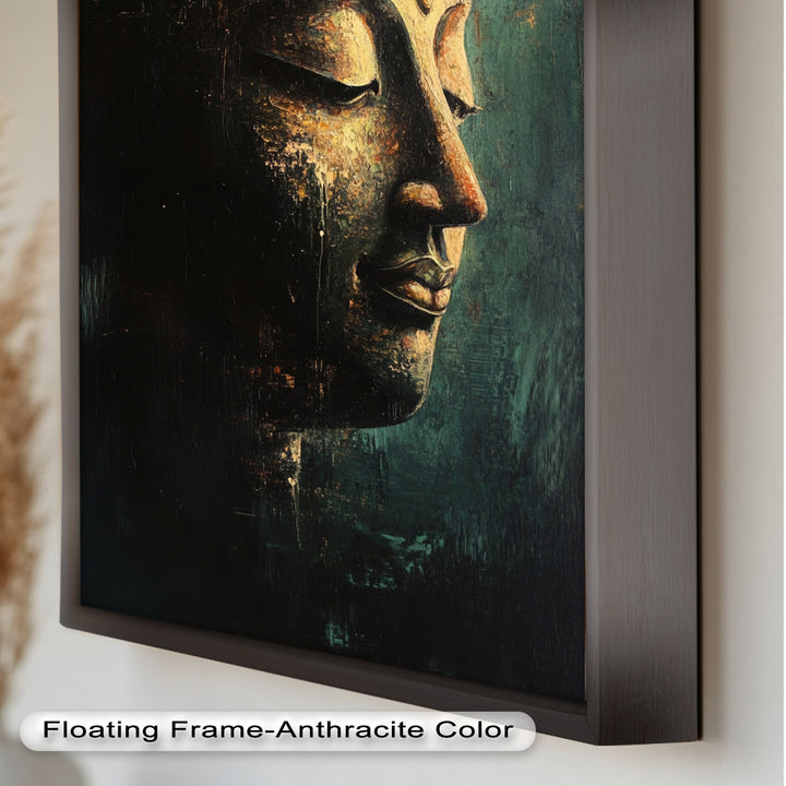 Ruhiges Buddha-Gesicht als Wandkunst – Religiöses Ölgemälde