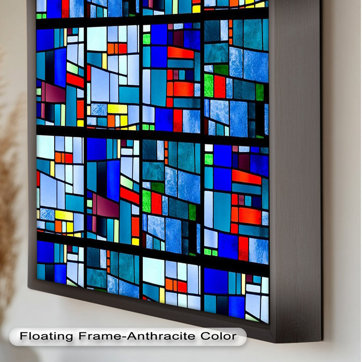 Farbblock-Mosaik-Look Wandkunst – Modernes abstraktes Ölgemälde