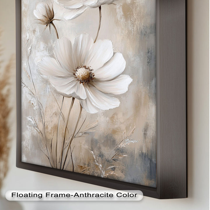 Soft Ivory Florals in Warm Neutrals - Flower Oil Painting