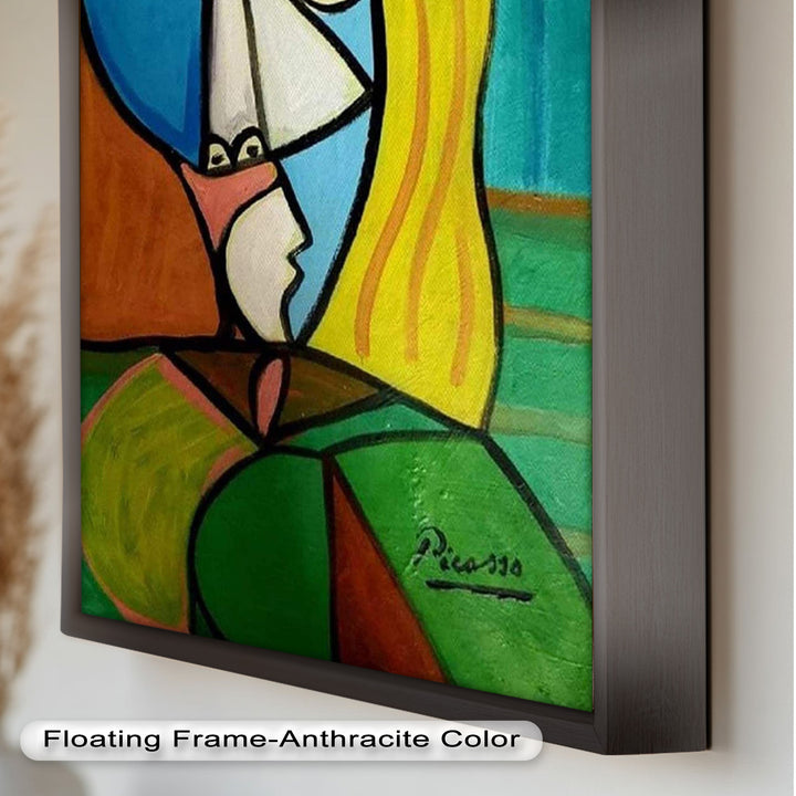 Golden Gaze – Cubist Woman in Hat Picasso Oil Painting