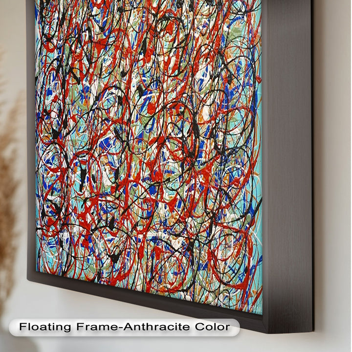 Energetic Action Painting Wall Art – Abstract Oil Painting