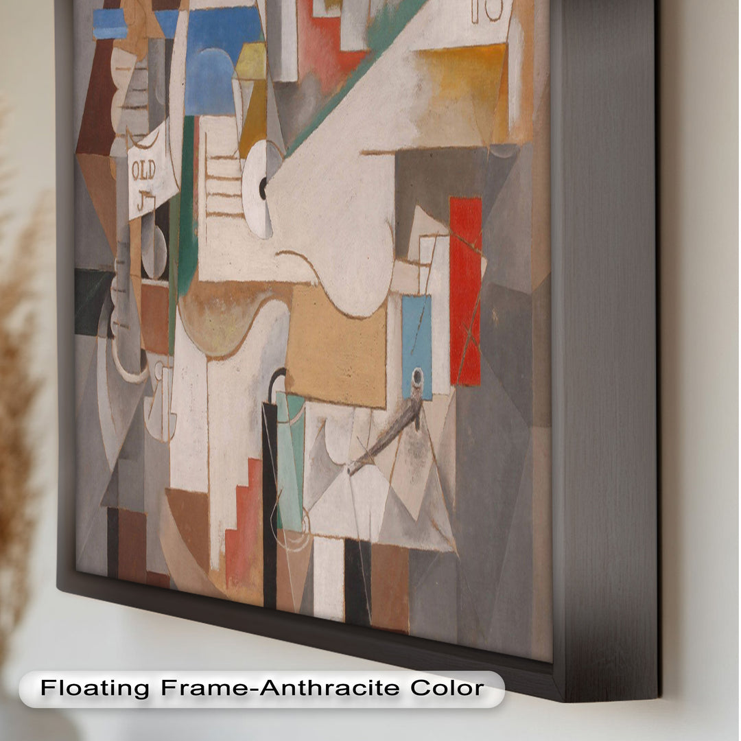 Geometric Cubist Composition Wall Art – Abstract Oil Painting