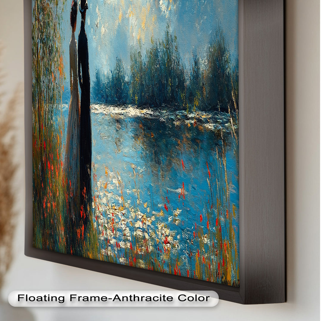 Romantic Riverside - Impressionist Oil Painting