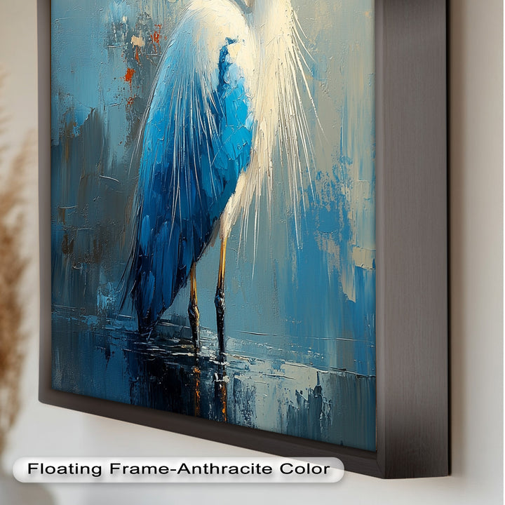 Modern Blue Heron - Animal Oil Painting