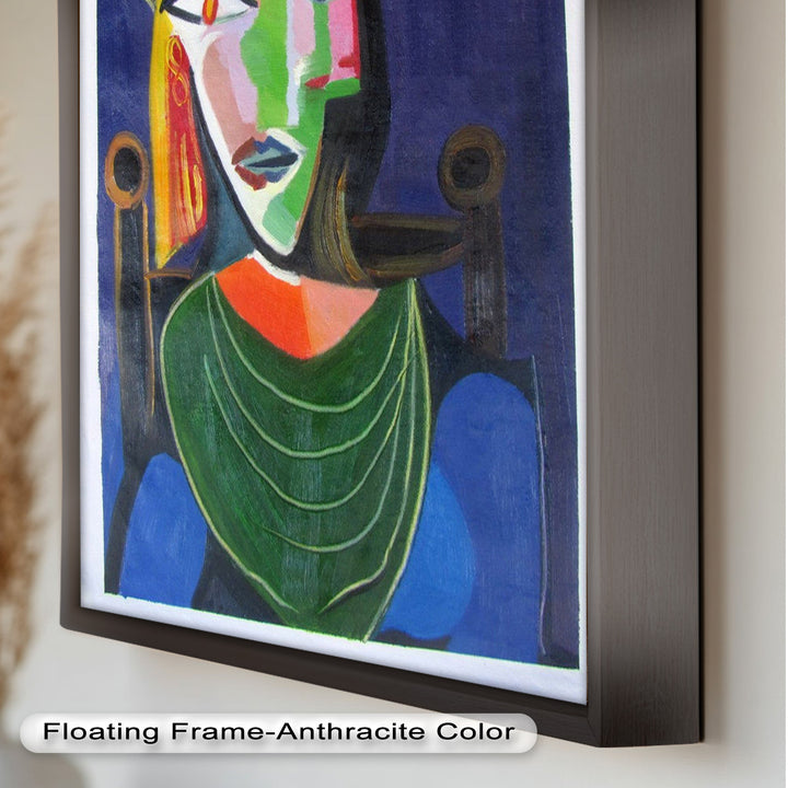 Jade and Indigo Muse – Abstract Woman Picasso Oil Painting