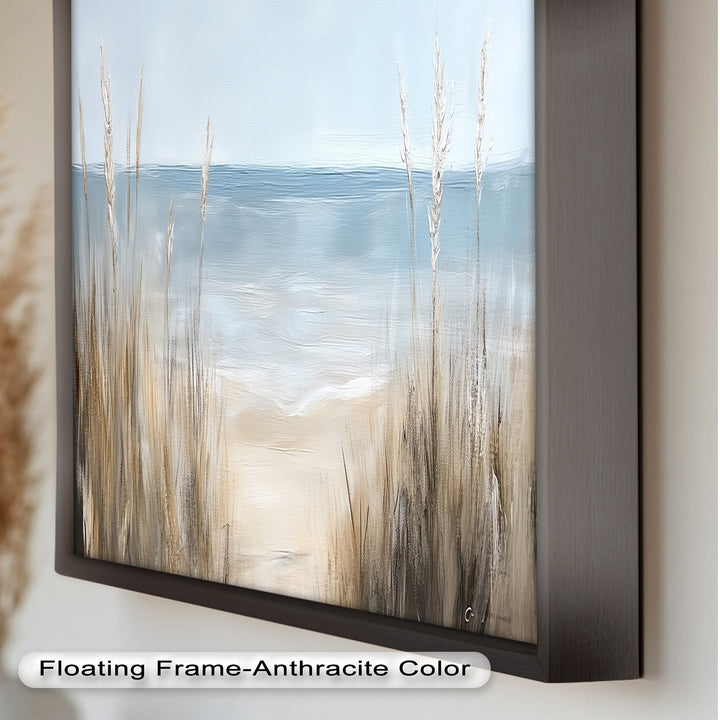 Coastal Wall Art-Beach Grass Landscape Oil Painting