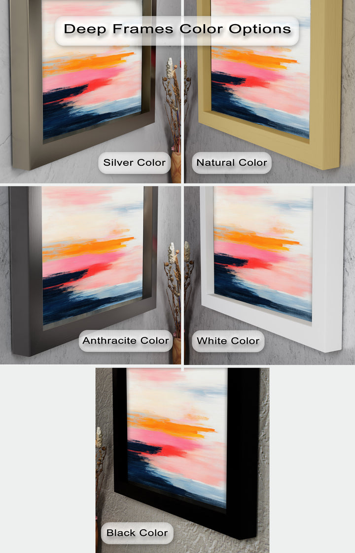 Blush Horizon – Abstraktes Ölgemälde mit Sonnenuntergangshimmel