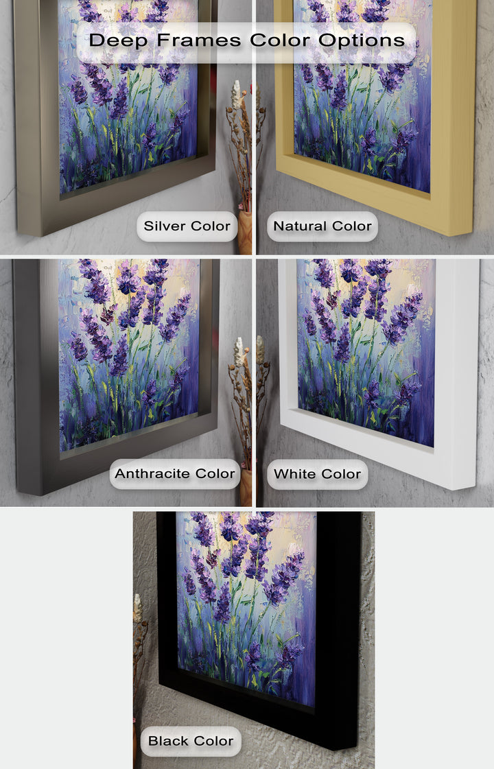 Lavender Blooms in Textured Harmony - Flower Oil Painting