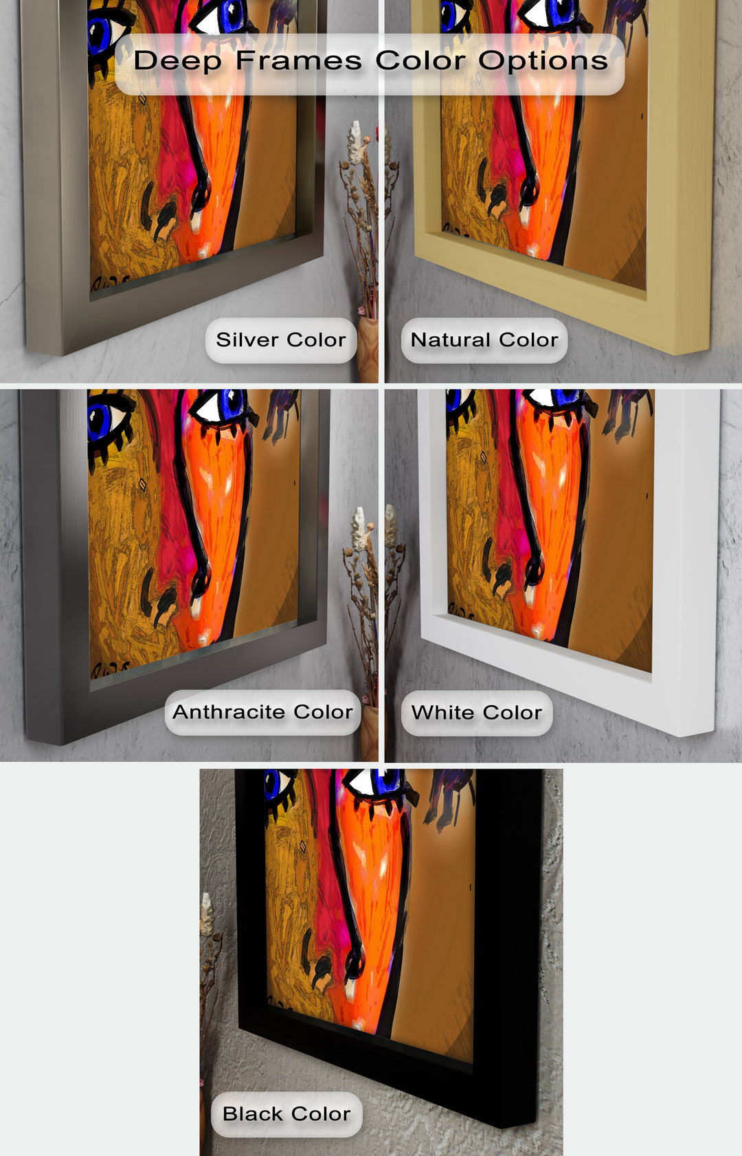 Gaze of Fire – Abstract Portrait with Distant Figure Picasso Oil Painting