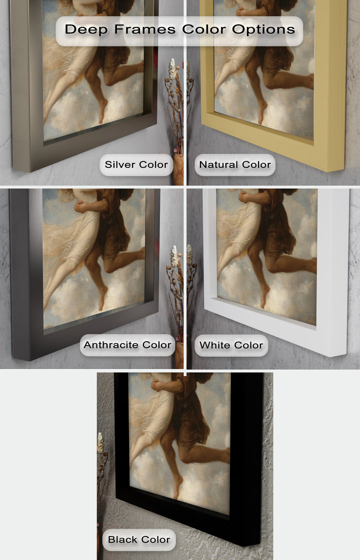Celestial Embrace – Mythical Angelic Lovers Oil Painting