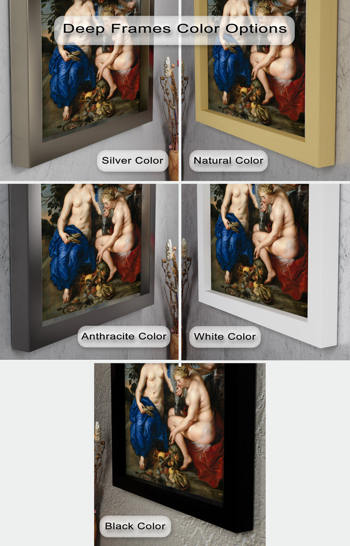 Bountiful Companions – Renaissance Oil Painting of Fruit and Femininity