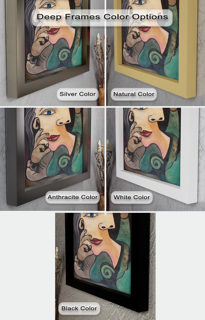 Quiet Bloom – Woman with Yellow Flower Picasso Oil Painting