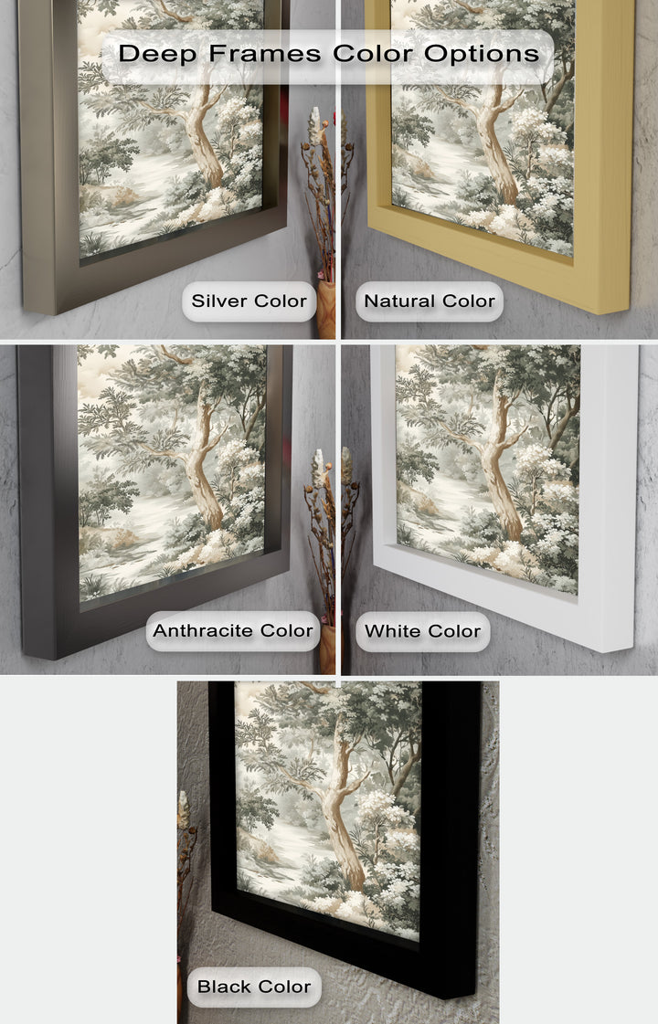 Nature Wall Art - Sepia Forest Landscape Oil Painting