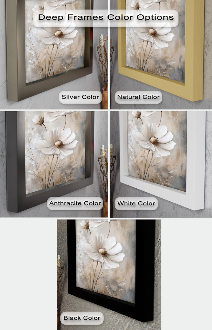 Soft Ivory Florals in Warm Neutrals - Flower Oil Painting