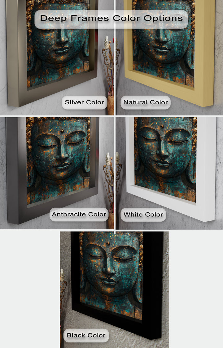 Turquoise Buddha Wall Art – Religious Oil Painting