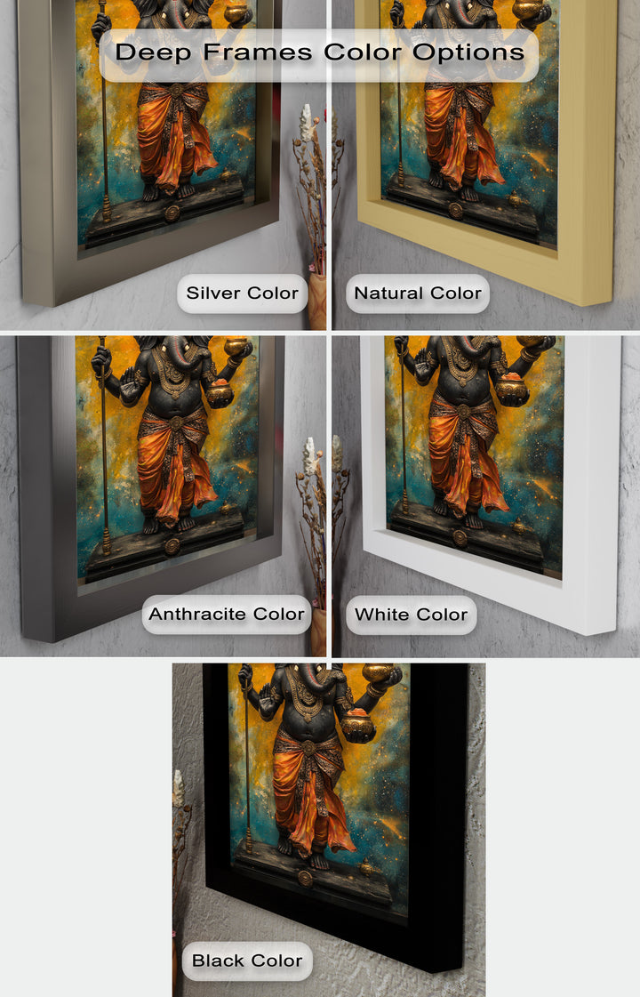 Stehende Ganesha-Wandkunst – Religiöses Ölgemälde