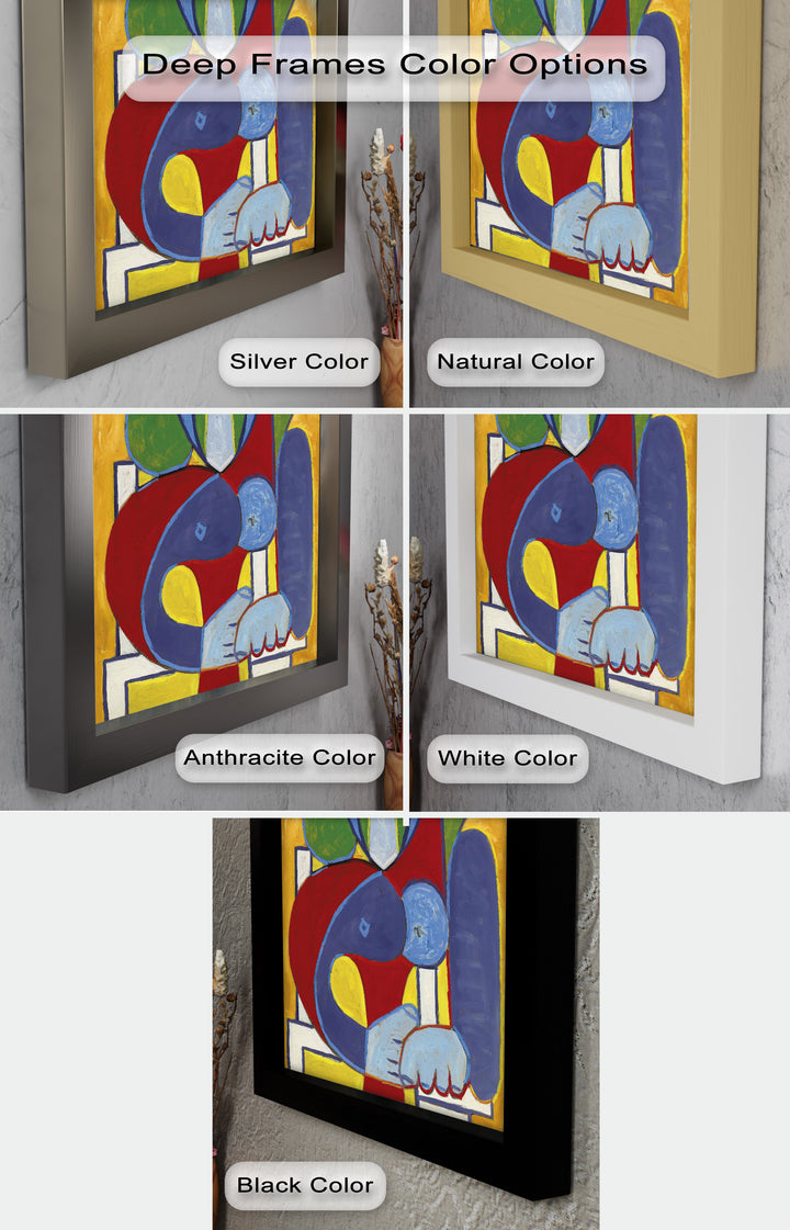 Seated in Silence – Colorful Cubist Portrait Oil Painting
