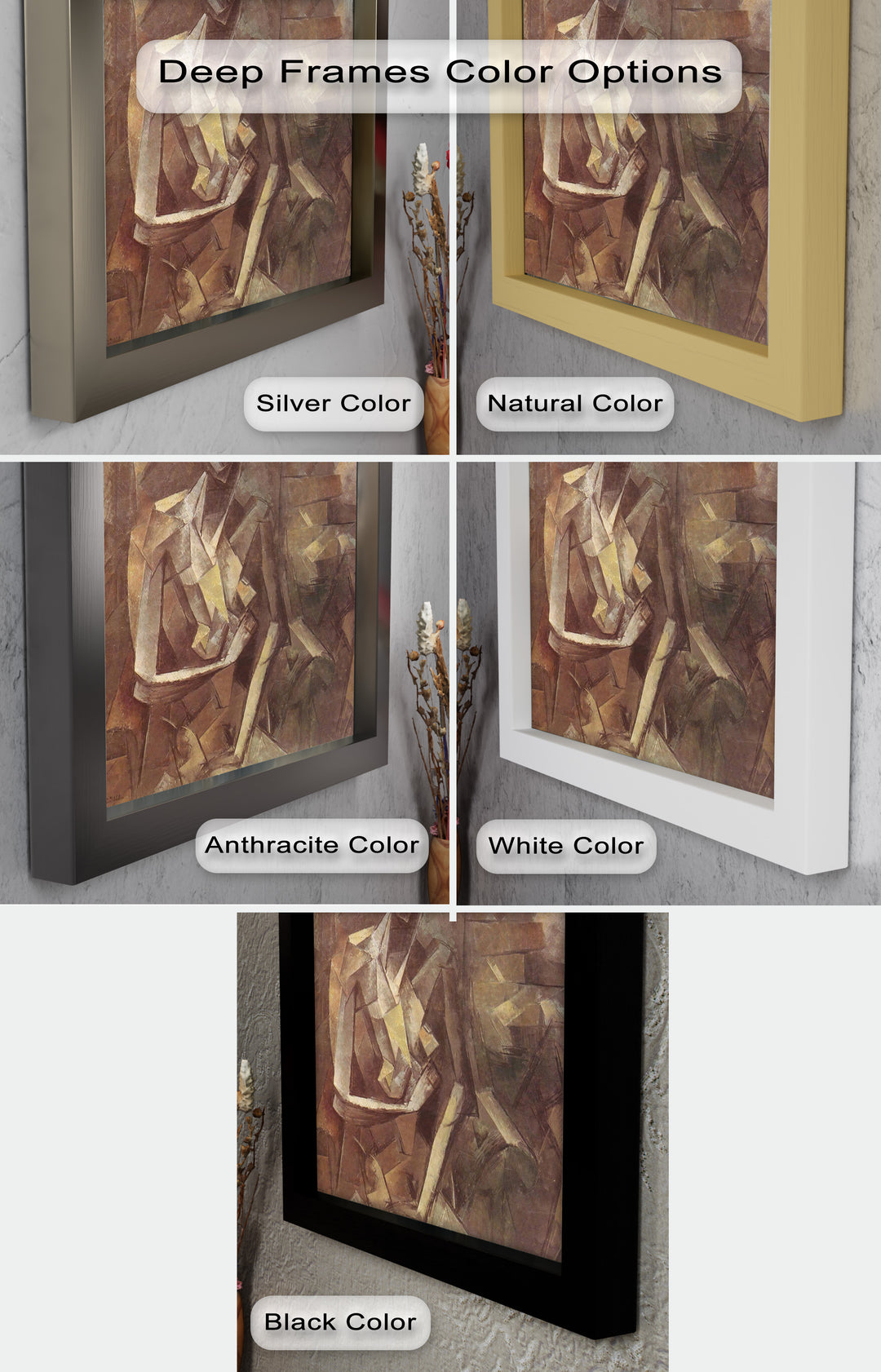 Geometric Nude Study Wall Art – Cubist Oil Painting