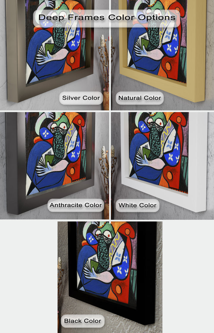Abstract Woman Reading on Red Armchair - Picasso Oil Painting