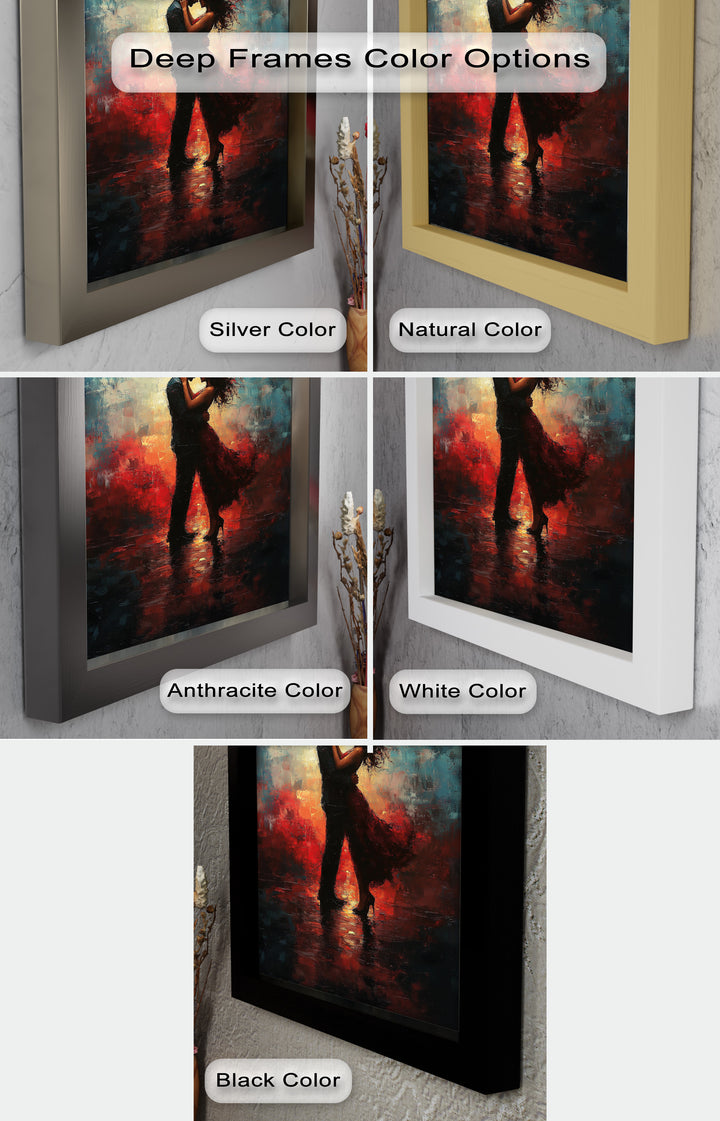 Eternal Flame – Embracing Couple at Sunset Love Oil Painting