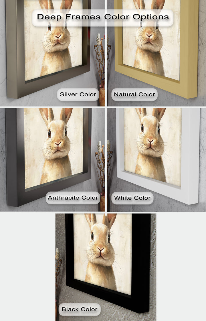 Soft-Gazed Bunny in Cream Hues - Animal Oil Painting