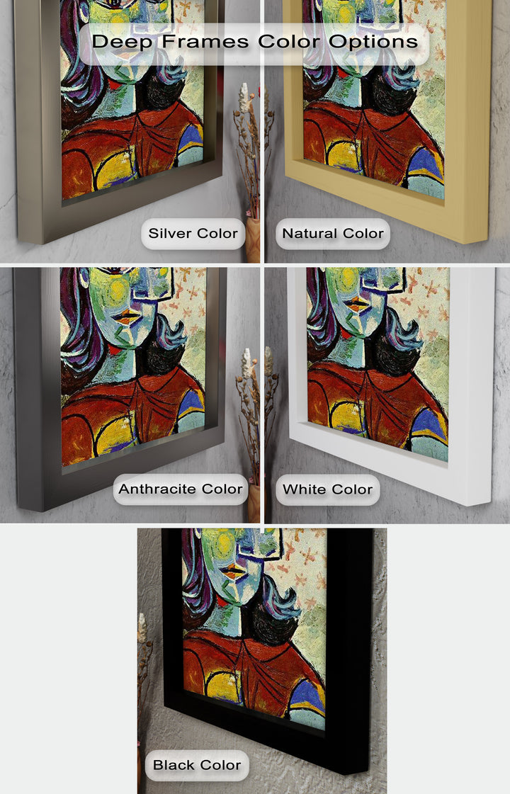 Colorful Portrait with Butterfly Accents - Picasso Oil Painting